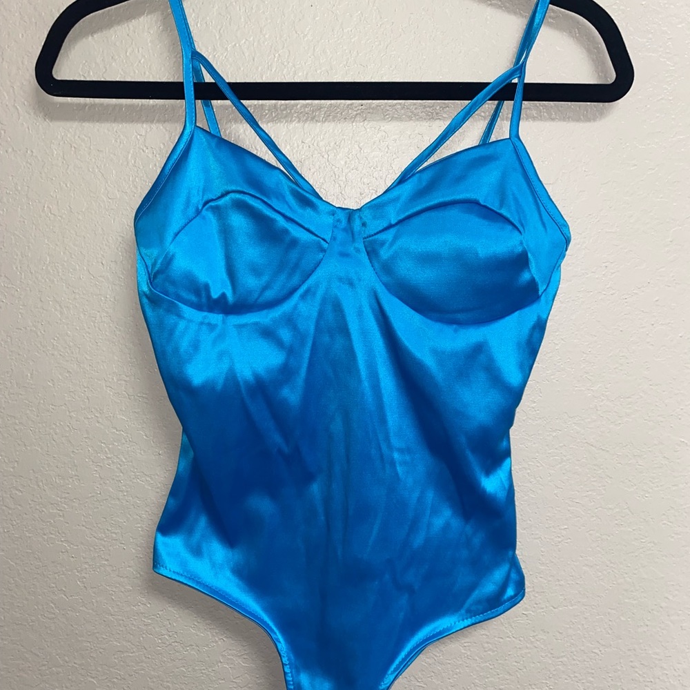 Blue Silk Bodysuit (Worn Once!)